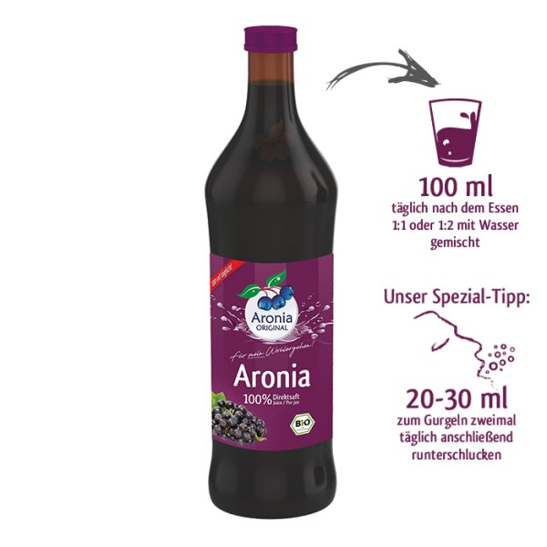 Bio Aronia-Direktsaft (Spezialglasflasche)