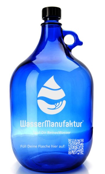 Wasserflasche aus Blauglas - Blauglasflaschen