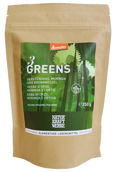 3 Greens - Gerstengras, Moringa und Brennessel
