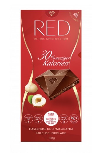 RED Milchschokolade Haselnuss &amp; Macadamia